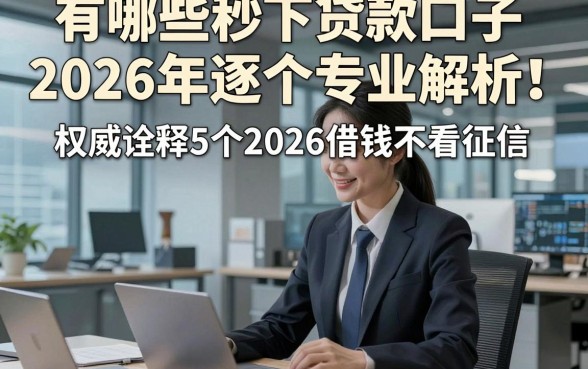 有哪些秒下贷款口子2026年逐个专业解析！权威诠释5个2026借钱不看征信