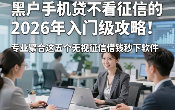 黑户手机贷不看征信的2026年入门级攻略！专业聚合这五个无视征信借钱秒下软件