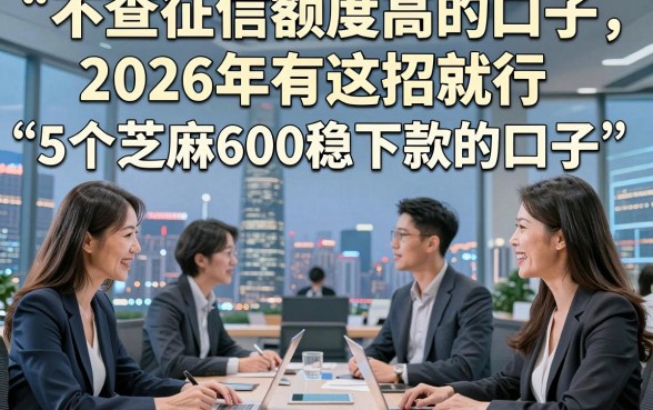 不查征信额度高的口子，2026年有这招就行5个芝麻600稳下款的口子