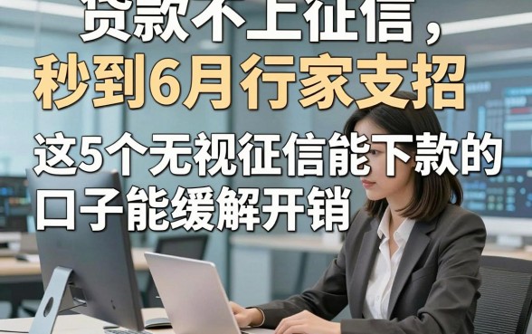 贷款不上征信秒到6月行家支招，这5个无视征信能下款的口子能缓解开销
