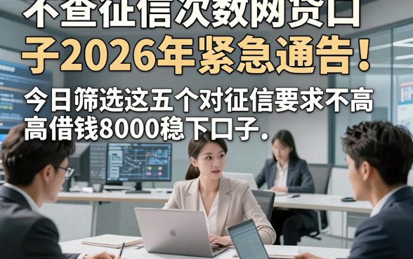 不查征信次数网贷口子2026年紧急通告！今日筛选这五个对征信要求不高借钱8000稳下口子