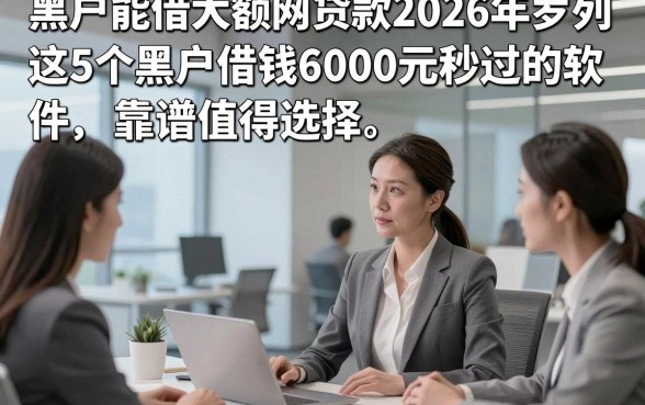 黑户能借大额网贷款2026年罗列，这5个黑户借钱6000元秒过的软件靠谱值得选择