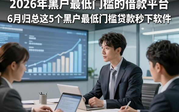 2026年黑户最低门槛的借款平台，6月归总这5个黑户最低门槛贷款秒下软件
