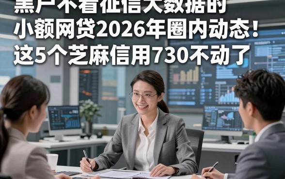 黑户不看征信大数据的小额网贷2026年圈内动态！分享​这5个芝麻信用730不动了