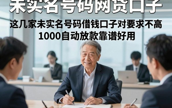 未实名号码网贷口子，这几家未实名号码借钱口子对要求不高1000自动放款靠谱好用