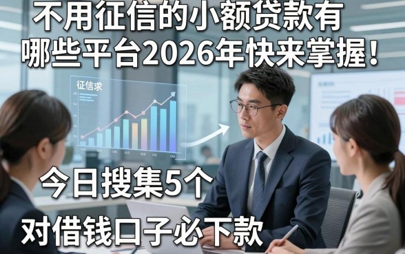 不用征信的小额贷款有哪些平台2026年快来掌握！今日搜集5个对征信要求不高的借钱口子必下款