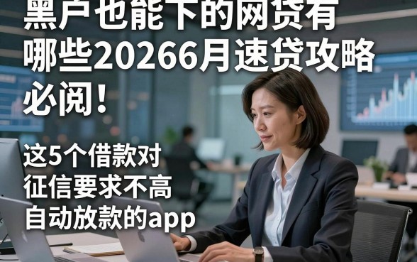 黑户也能下的网贷有哪些20266月速贷攻略，必阅​这5个借款对征信要求不高自动放款的app