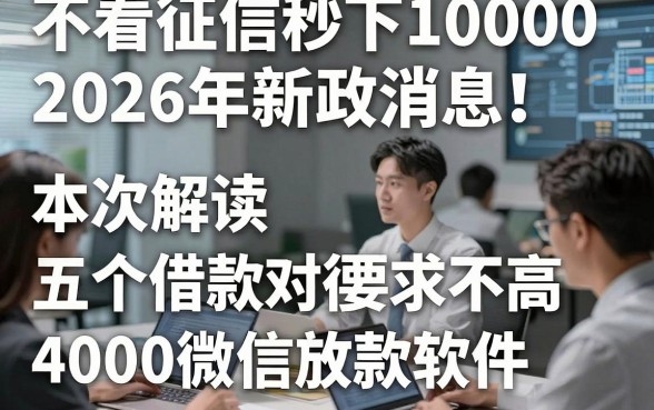 不看征信秒下100002026年新政消息！本次解读五个借款对征信要求不高4000微信放款软件