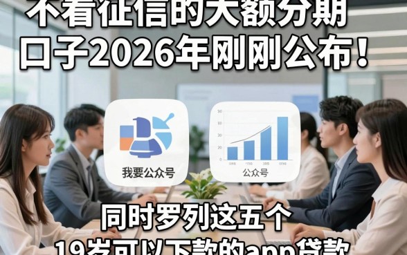 不看征信的大额分期口子2026年刚刚公布！同时罗列这五个19岁可以下款的app贷款