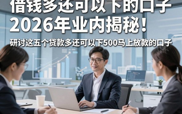 借钱多还可以下的口子2026年业内揭秘！研讨这五个贷款多还可以下500马上放款的口子