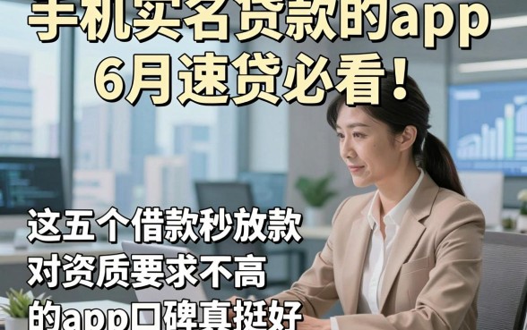 手机实名贷款的app6月速贷必看！这五个借款秒放款 对资质要求不高 的app口碑真挺好