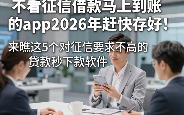 不看征信借款马上到账的app2026年赶快存好！来瞧这5个对征信要求不高的贷款秒下款软件