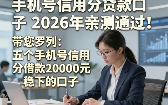 手机号信用分贷款口子2026年亲测通过！带您罗列五个手机号信用分借款20000元稳下的口子