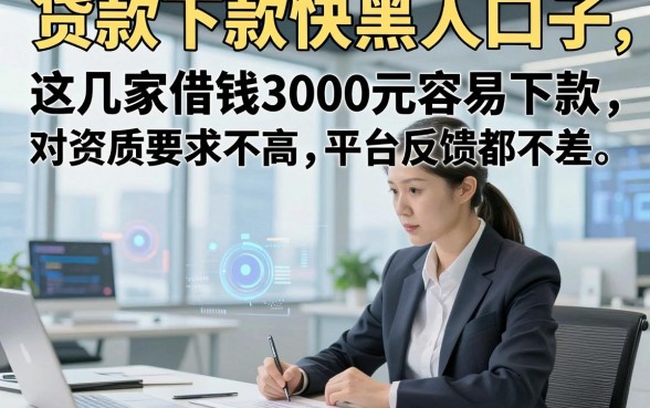 贷款下款快黑口子，这几家借钱3000元容易下款对资质要求不高平台反馈都不差