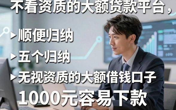 不看资质的大额贷款平台，顺便归纳五个无视资质的大额借钱口子1000元容易下款