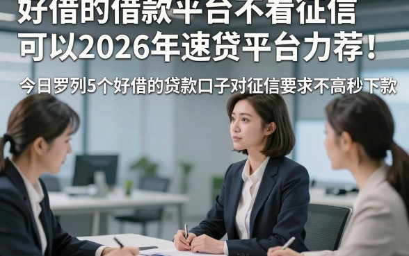 好借的借款平台不看征信可以2026年速贷平台力荐！今日罗列5个好借的贷款口子对征信要求不高秒下款