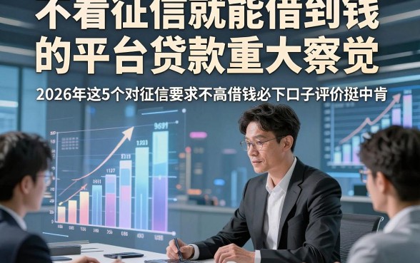 不看征信就能借到钱的平台贷款重大察觉，2026年这5个对征信要求不高借钱必下口子评价挺中肯