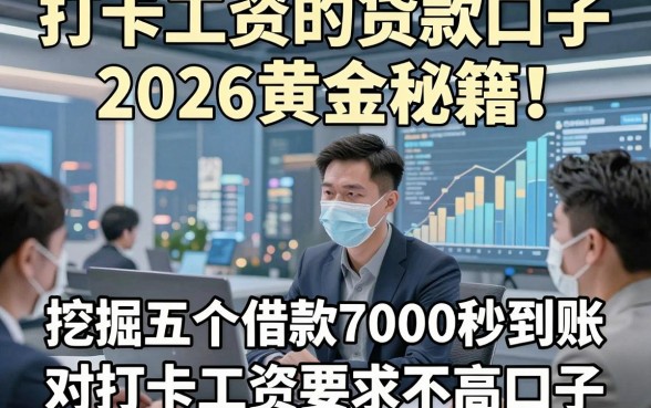 打卡工资的贷款口子2026黄金秘籍！挖掘五个借款7000秒到账 对打卡工资要求不高口子
