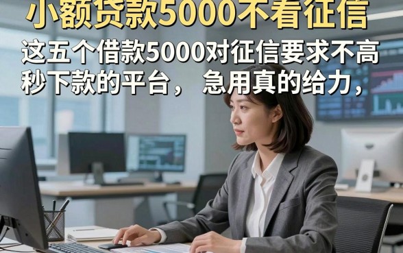 小额贷款5000不看征信，这五个借款5000对征信要求不高秒下款的平台急用真的给力