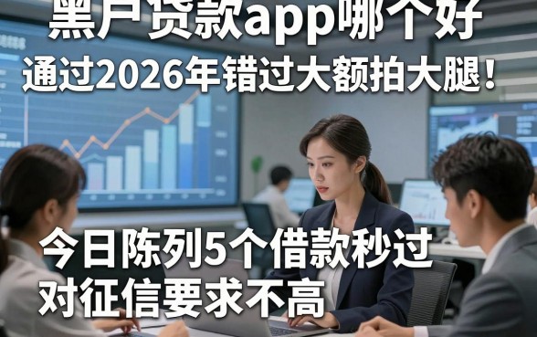 黑户贷款app哪个好通过2026年错过大额拍大腿！今日陈列5个借款秒过 对征信要求不高 的app