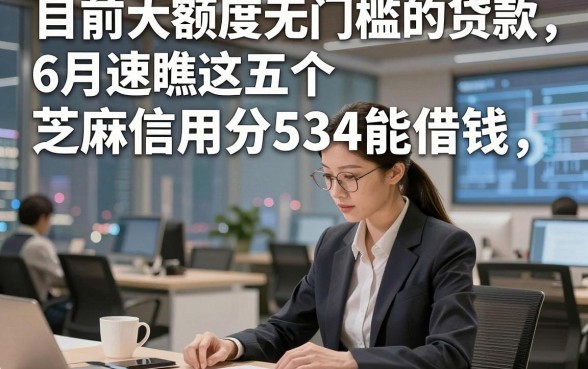 目前大额度无门槛的贷款，6月速瞧这五个芝麻信用分534能借钱