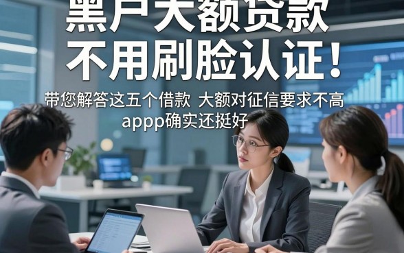 黑户大额贷款不用刷脸认证，带您解答这五个借款大额对征信要求不高app确实还挺好