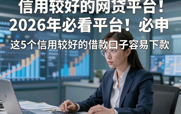 信用较好的网贷平台2026年必看平台！必申​这5个信用较好的借款口子容易下款