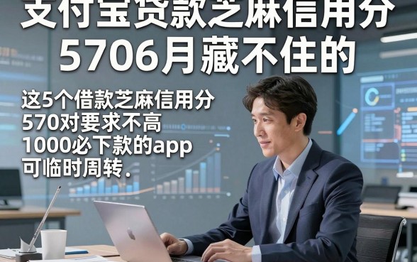 支付宝贷款芝麻信用分5706月藏不住的，这5个借款芝麻信用分570对要求不高1000必下款的app可临时周转