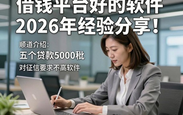 借钱平台好的软件2026年经验分享！顺道介绍五个贷款5000秒批对征信要求不高软件