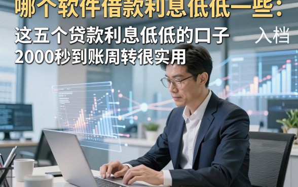哪个软件借款利息低低一些，入档​这五个贷款利息低低的口子2000秒到账周转很实用