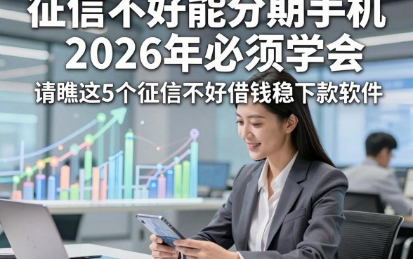 征信不好能分期手机2026年必须学会，请瞧这5个征信不好借钱稳下款软件