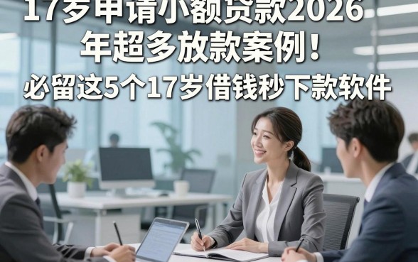 17岁申请小额贷款2026年超多放款案例！必留这5个17岁借钱秒下款软件