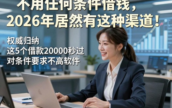 不用任何条件借钱2026年居然有这种渠道！权威归纳这5个借款20000秒过对条件要求不高软件