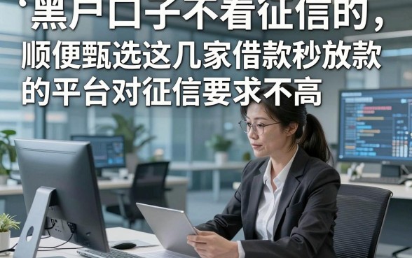 黑户口子不看征信的，顺便甄选这几家借款秒放款的平台对征信要求不高