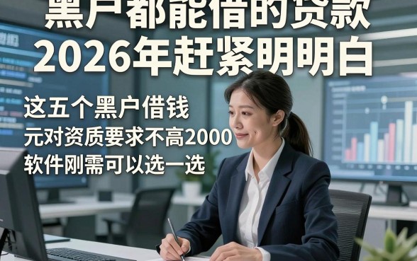 黑户都能借的贷款2026年赶紧明白，这五个黑户借钱2000元对资质要求不高软件刚需可以选一选