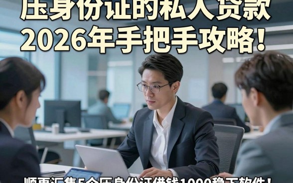 压身份证的私人贷款2026年手把手攻略！顺便汇集5个压身份证借钱1000稳下软件