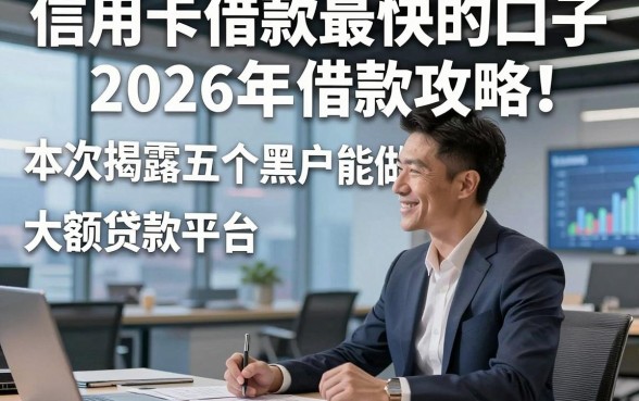 信用卡借款最快的口子2026年借款攻略！本次揭露五个黑户能做的大额贷款平台
