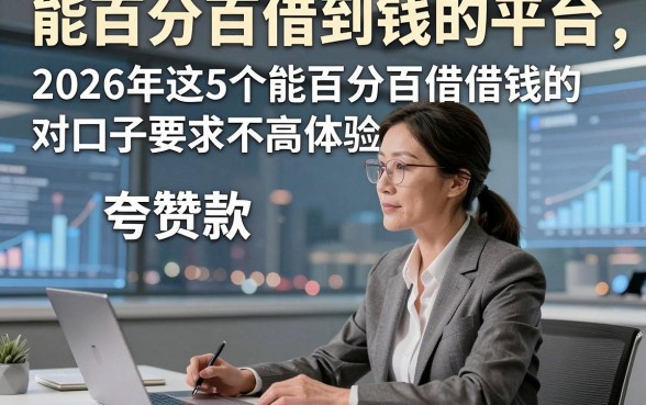 能百分百借到钱的平台，2026年这5个能百分百借钱的对口子要求不高体验夸赞款