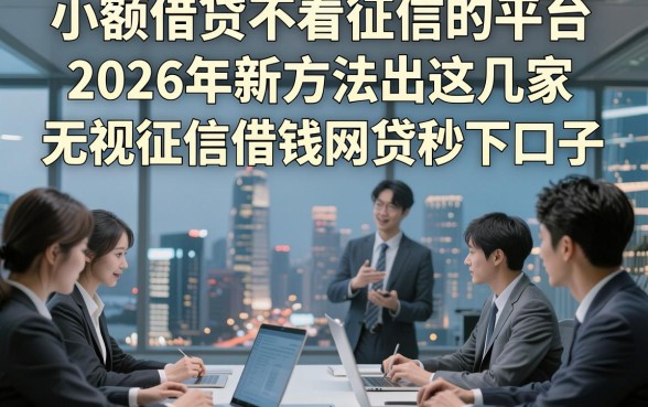 小额借贷不看征信的平台，2026年新方法出这几家无视征信借钱网贷秒下口子