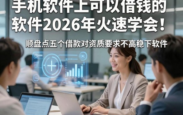 手机软件上可以借钱的软件2026年火速学会！顺便盘点五个借款对资质要求不高稳下款的软件