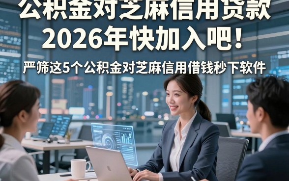 公积金对芝麻信用贷款2026年快加入吧！严筛这5个公积金对芝麻信用借钱秒下软件