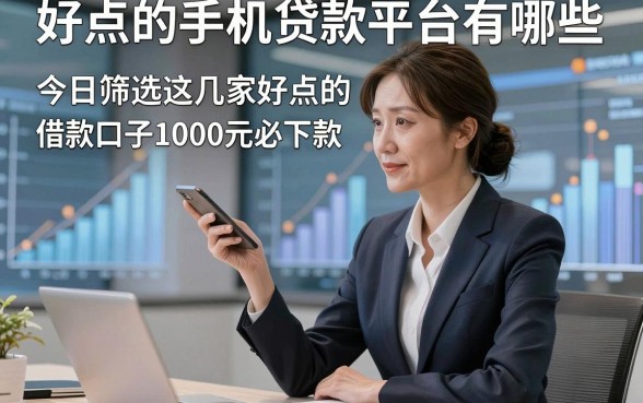 好点的手机贷款平台有哪些，今日筛选这几家好点的借款口子1000元必下款