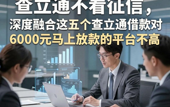 查立通不看征信，深度融合这五个查立通借款对征信要求不高6000元马上放款的平台
