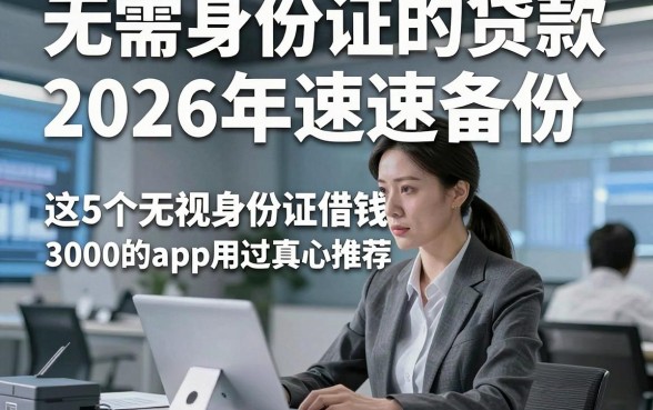 无需身份证的贷款2026年速速备份，这5个无视身份证借钱3000的app用过真心推荐