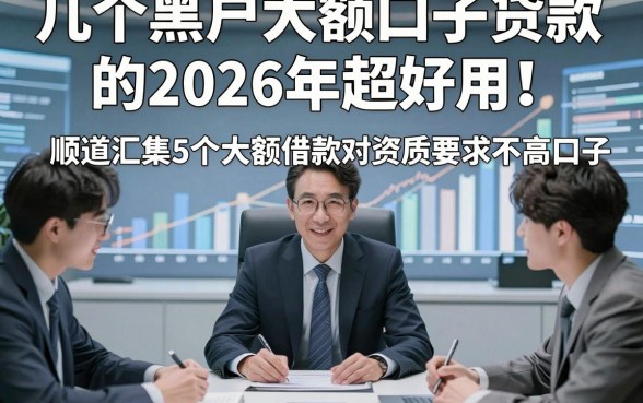 几个黑户大额口子贷款的2026年超好用！顺道汇集5个大额借款对资质要求不高口子