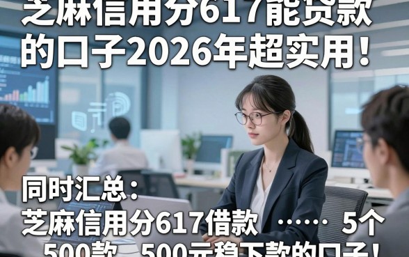 芝麻信用分617能贷款的口子2026年超实用！同时汇总5个芝麻信用分617借款500元稳下款的口子