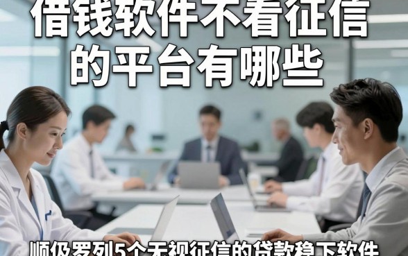 借钱软件不看征信的平台有哪些，顺便罗列5个无视征信的贷款稳下软件