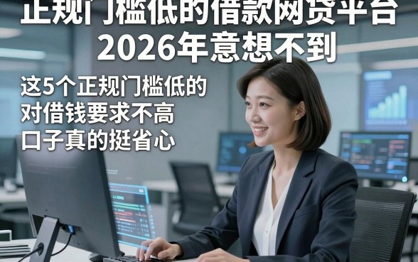 正规门槛低的借款网贷平台2026年意想不到，这5个正规门槛低的对借钱要求不高口子真的挺省心