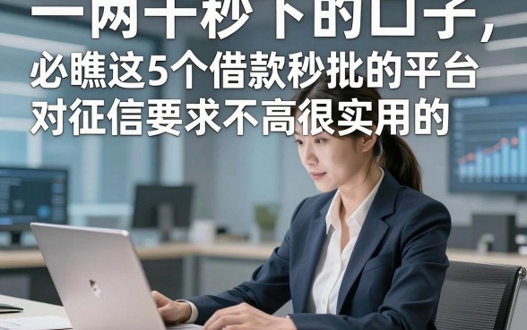 一两千秒下的口子，必瞧这5个借款秒批的平台对征信要求不高很实用的