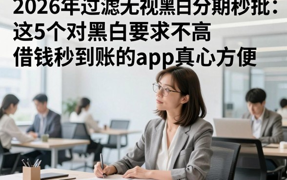 2026年过滤无视黑白可分期秒批，这5个对黑白要求不高借钱秒到账的app真心方便